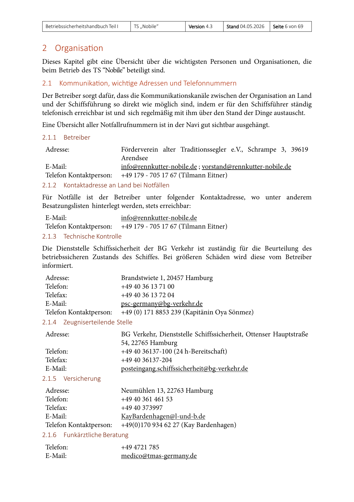 Teil I des Betriebssicherheitshandbuchs, Seite 6