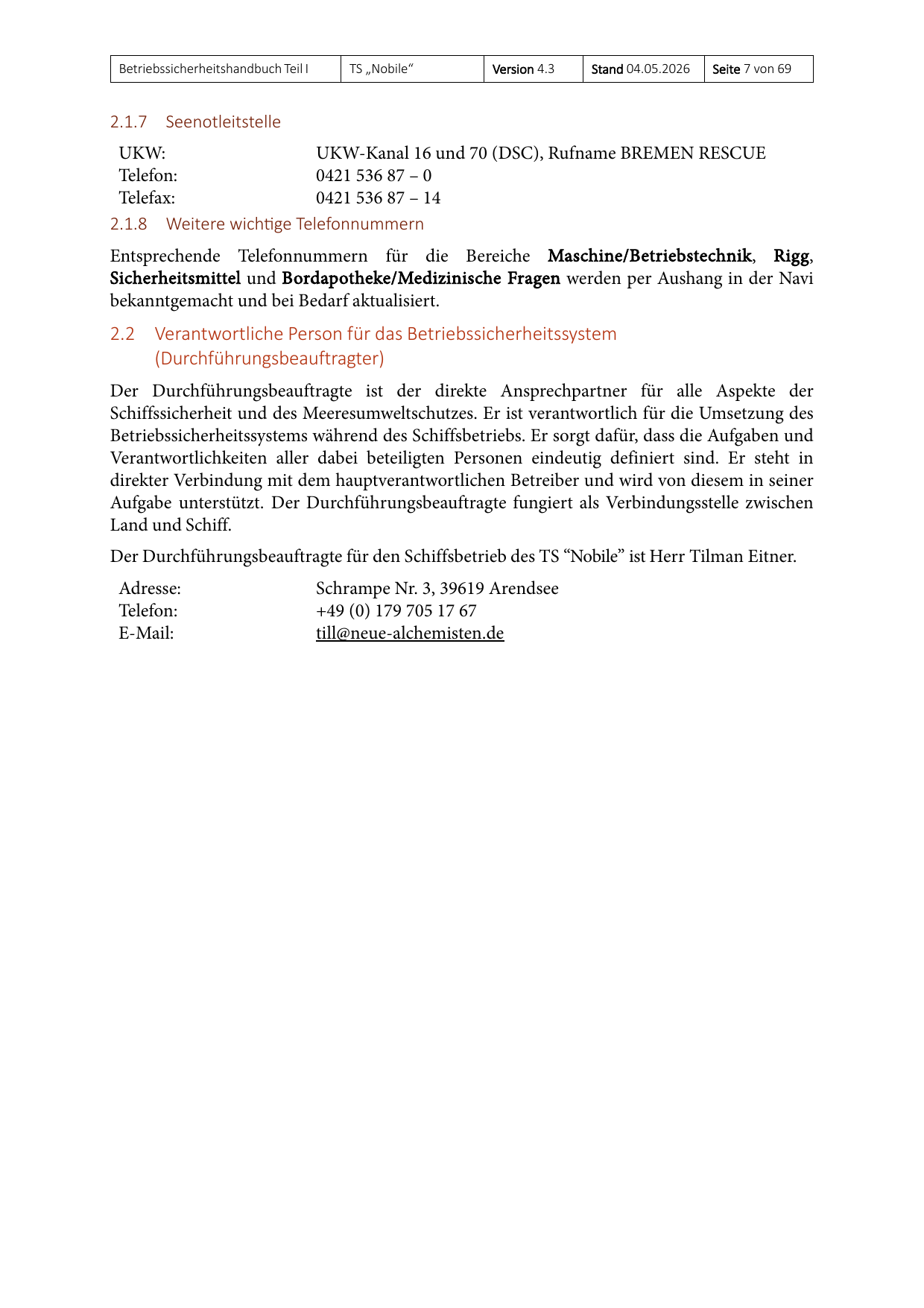 Teil I des Betriebssicherheitshandbuchs, Seite 7
