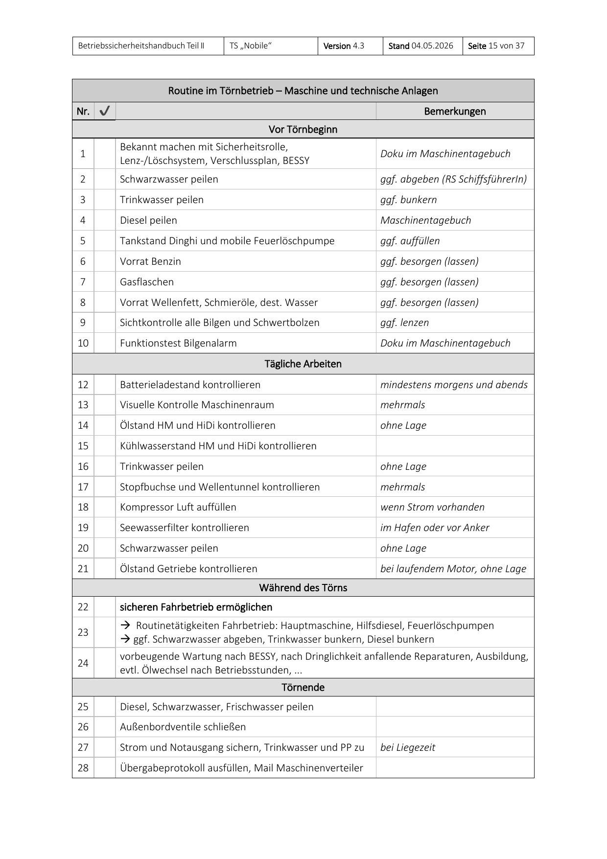 Teil II des Betriebssicherheitshandbuchs, Seite 15