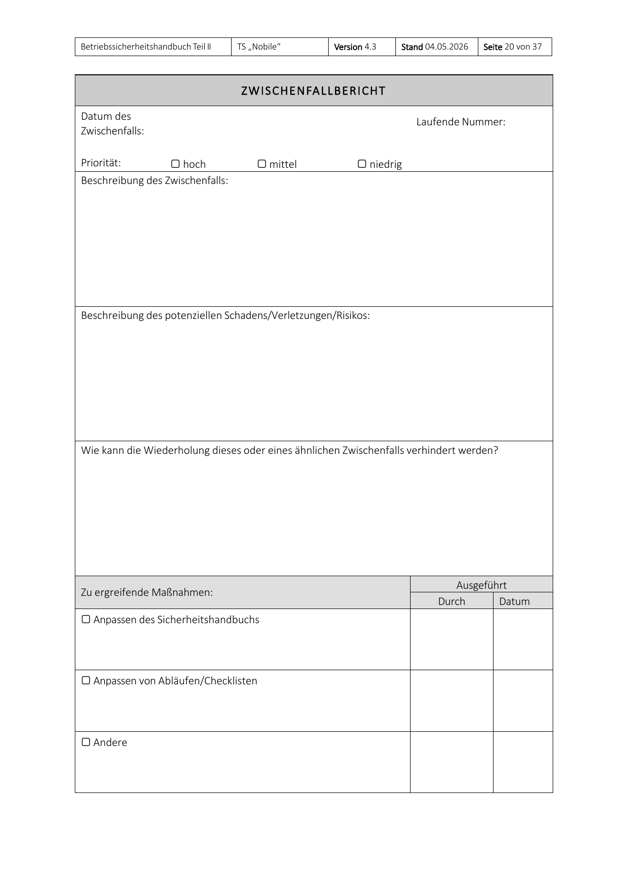 Teil II des Betriebssicherheitshandbuchs, Seite 20