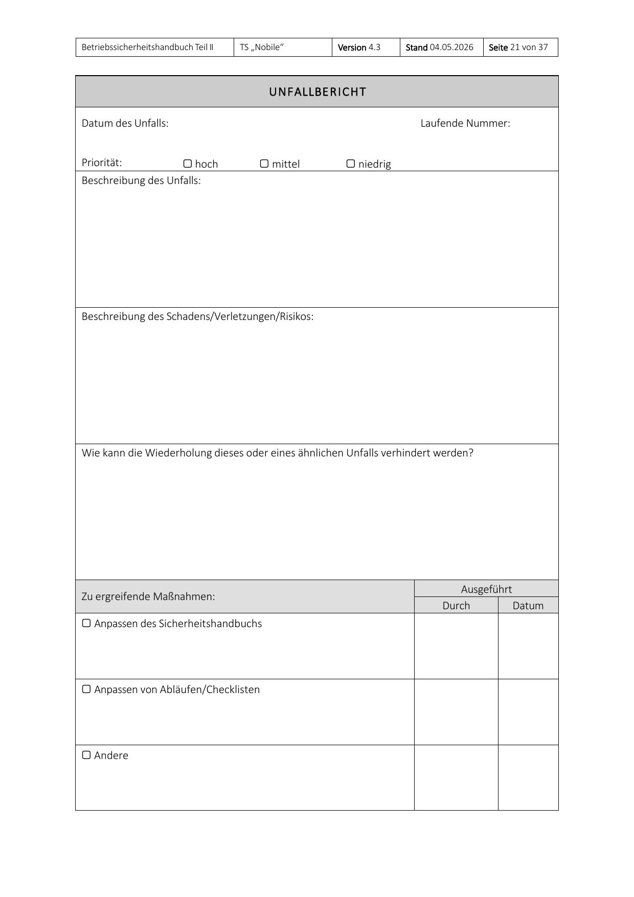 Teil II des Betriebssicherheitshandbuchs, Seite 21