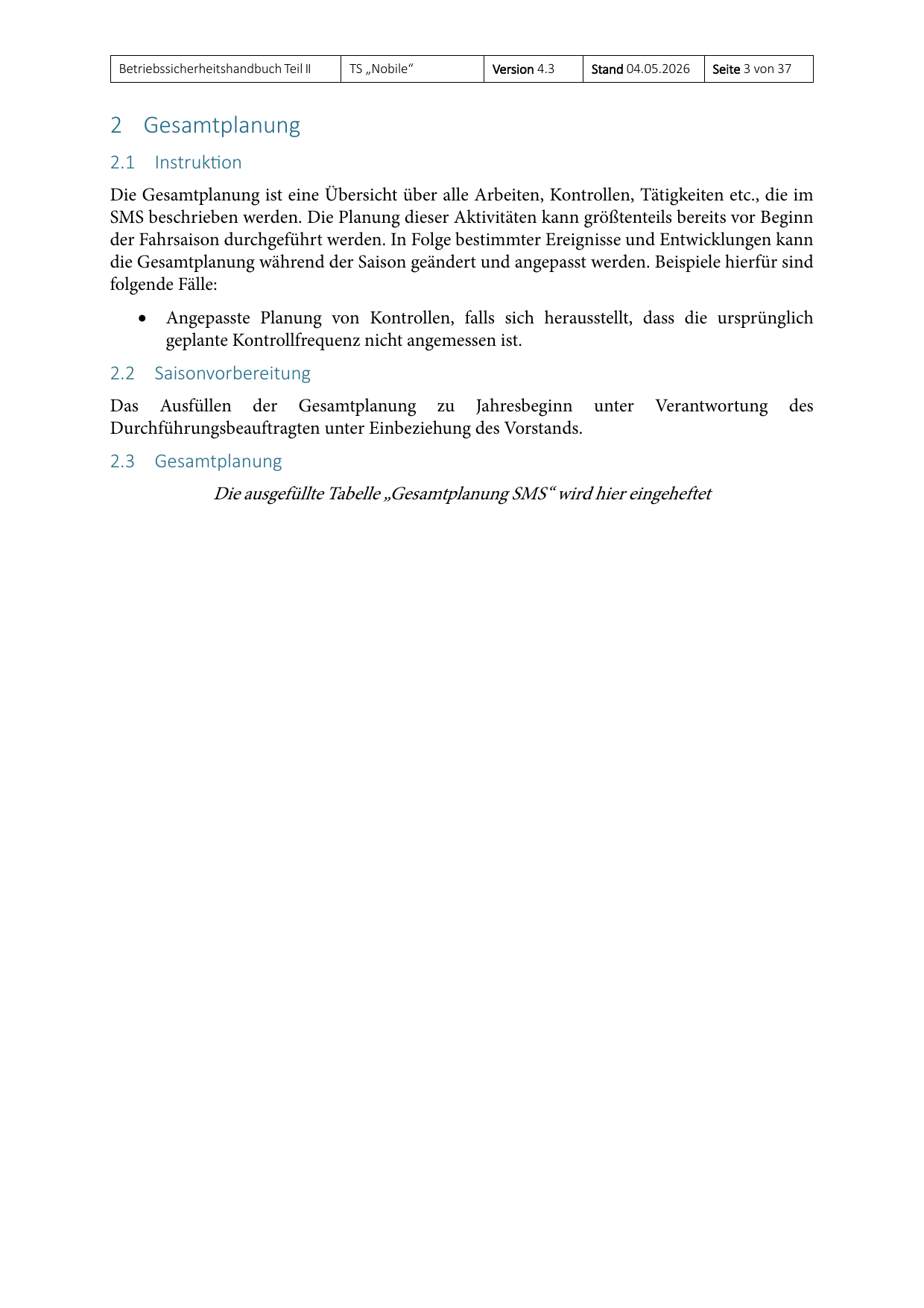 Teil II des Betriebssicherheitshandbuchs, Seite 3