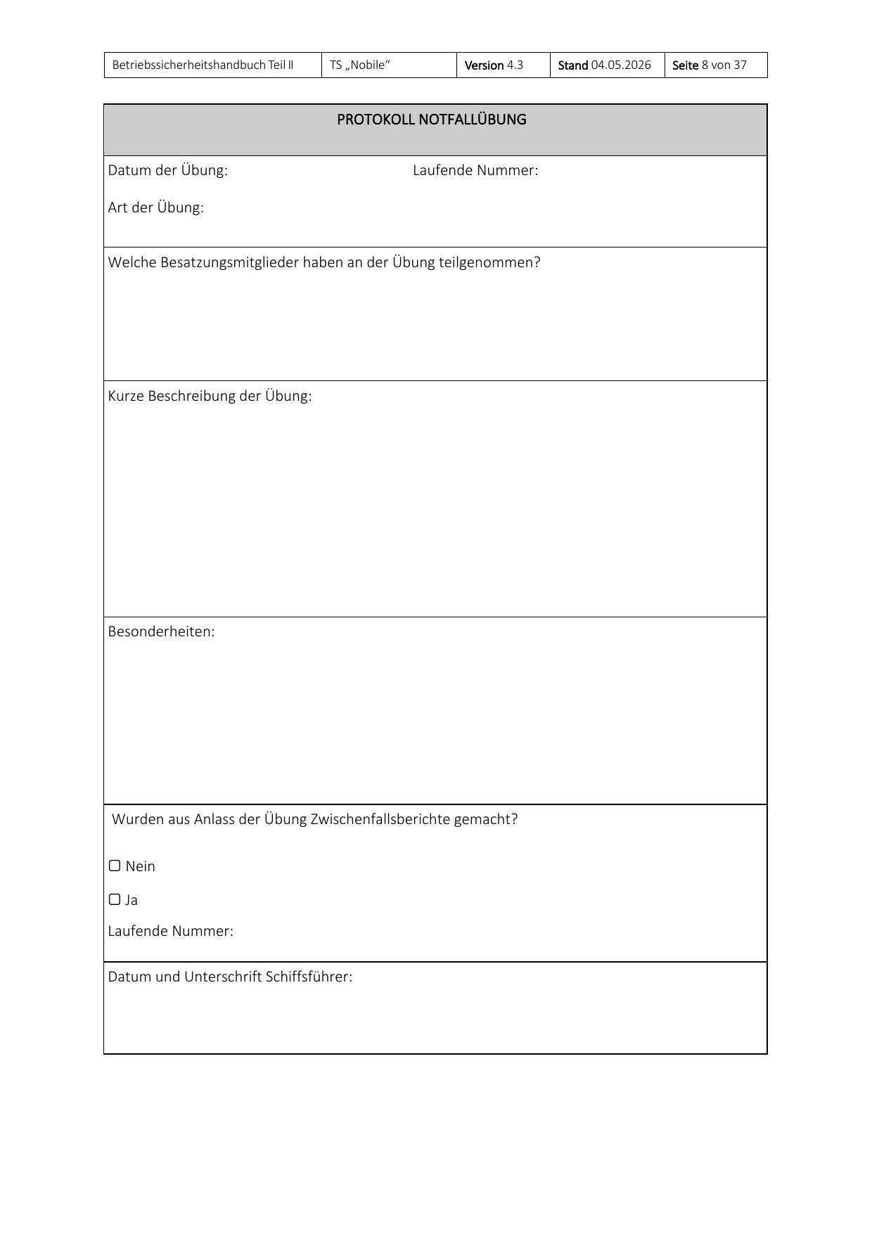 Teil II des Betriebssicherheitshandbuchs, Seite 8